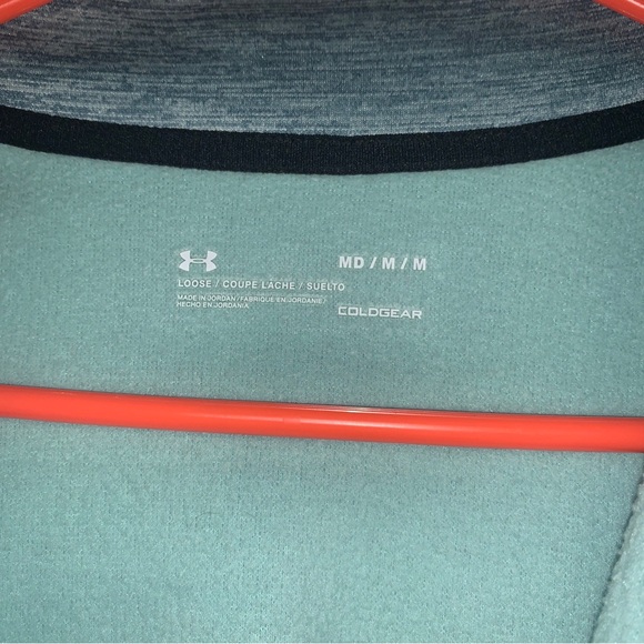 Under Armour COLDGEAR 1/4 Zip FLEECE Lined Sweater Jacket Men Med Long Sleeve - Picture 5 of 14